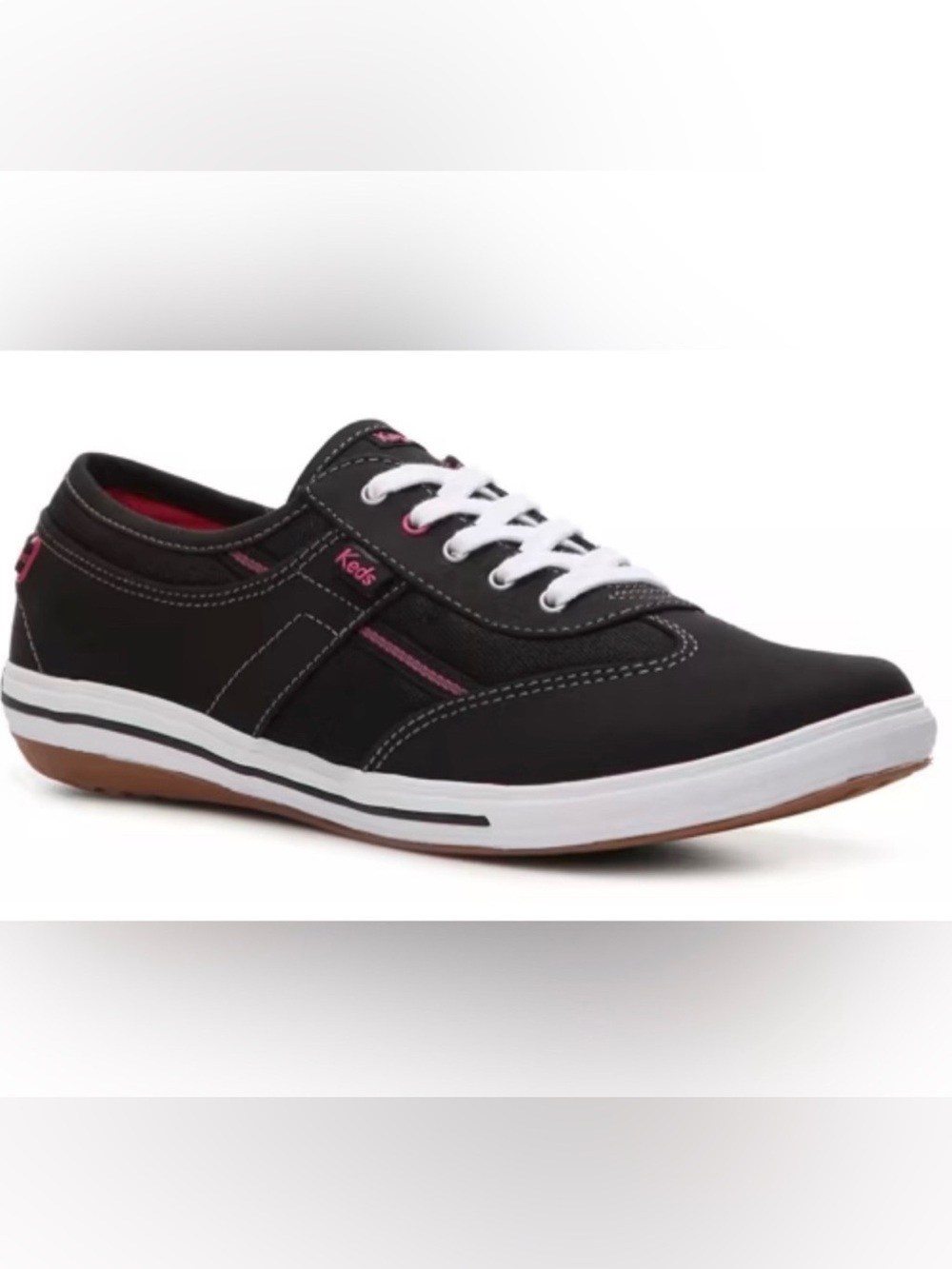 Keds Craze T Toe Black Pink Lace Up Sneakers Size 6.5